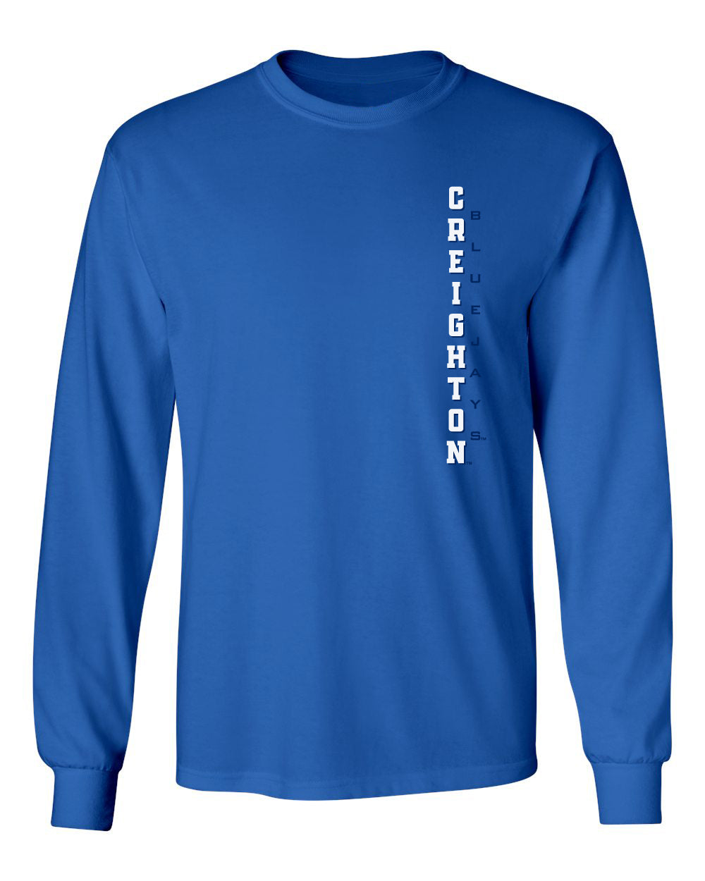 Creighton Bluejays Long Sleeve Tee Shirt - Vertical Creighton Bluejays