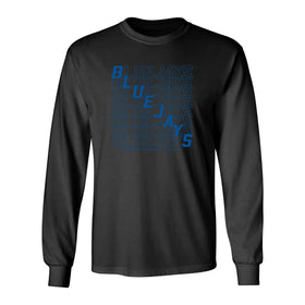 Creighton Bluejays Long Sleeve Tee Shirt - Bluejays Diagonal Echo
