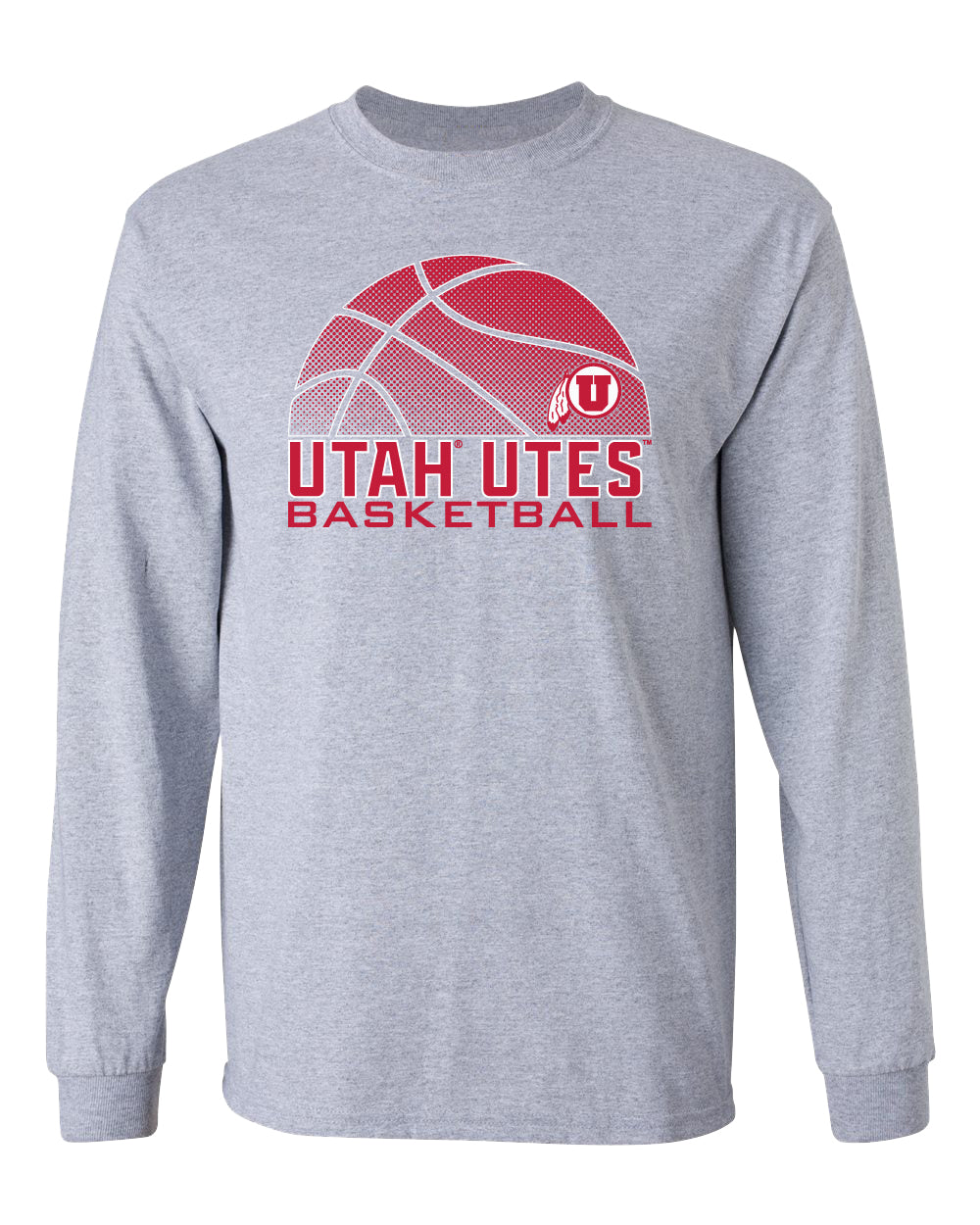 Utah Utes Long Sleeve Tee Shirt - Utah Utes Basketball with Logo