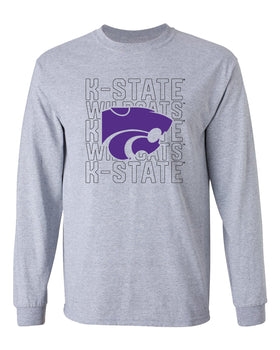 K-State Wildcats Long Sleeve Tee Shirt - Powercat Overlay