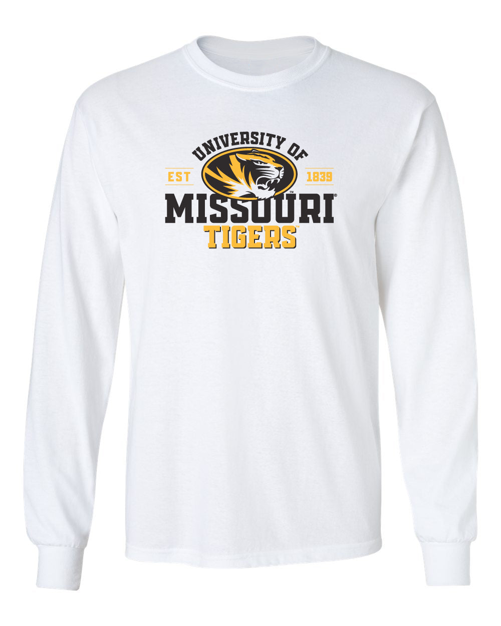 Missouri Tigers Long Sleeve Tee Shirt - University of Missouri Est 1839