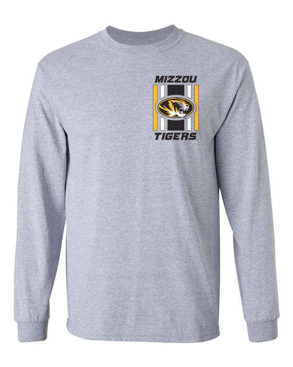 Missouri Tigers Long Sleeve Tee Shirt - Vert Stripe Mizzou Tigers