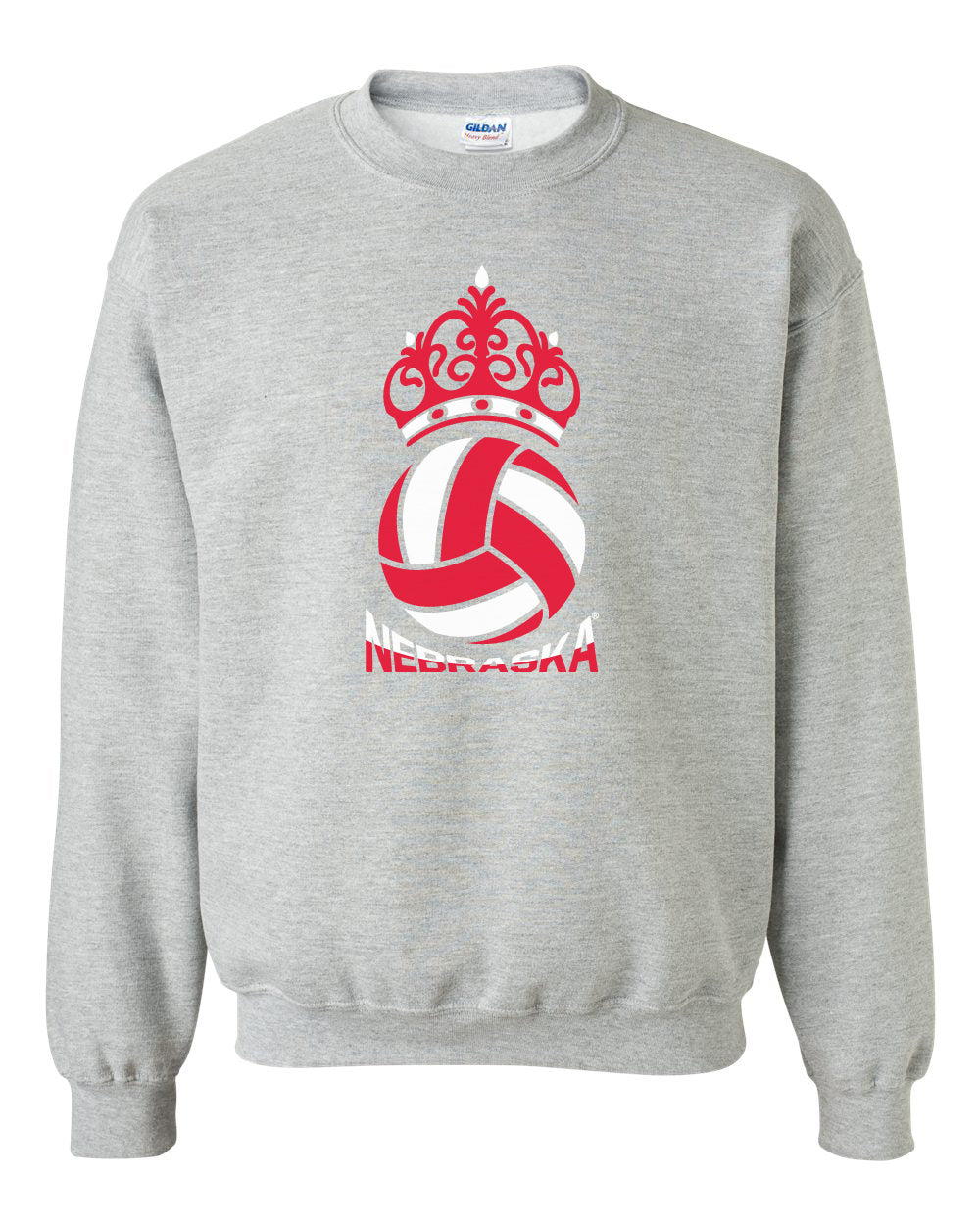Nebraska Huskers Crewneck Sweatshirt - Nebraska Huskers Volleyball Crown