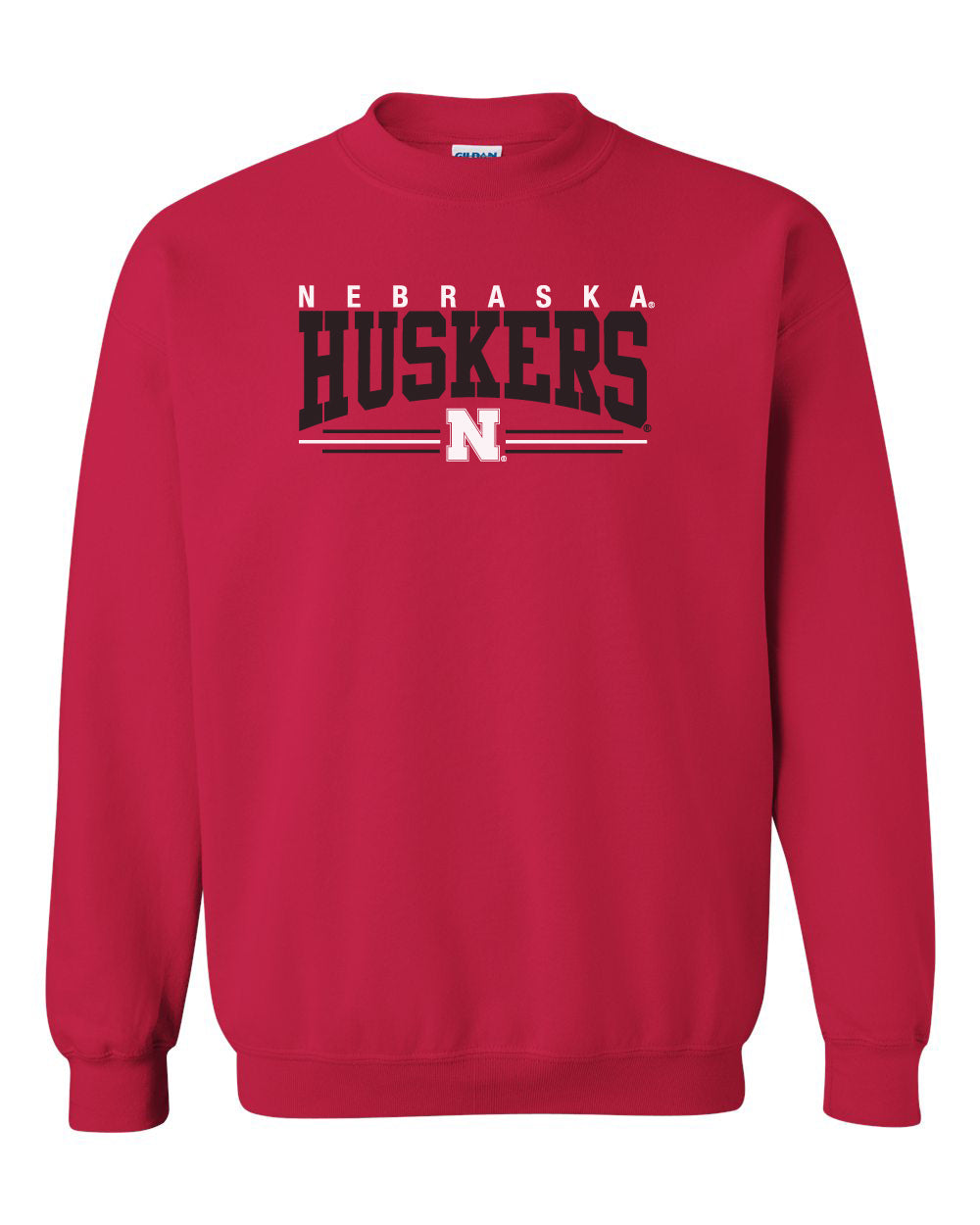 Nebraska Huskers Crewneck Sweatshirt - Nebraska Huskers Stripe N