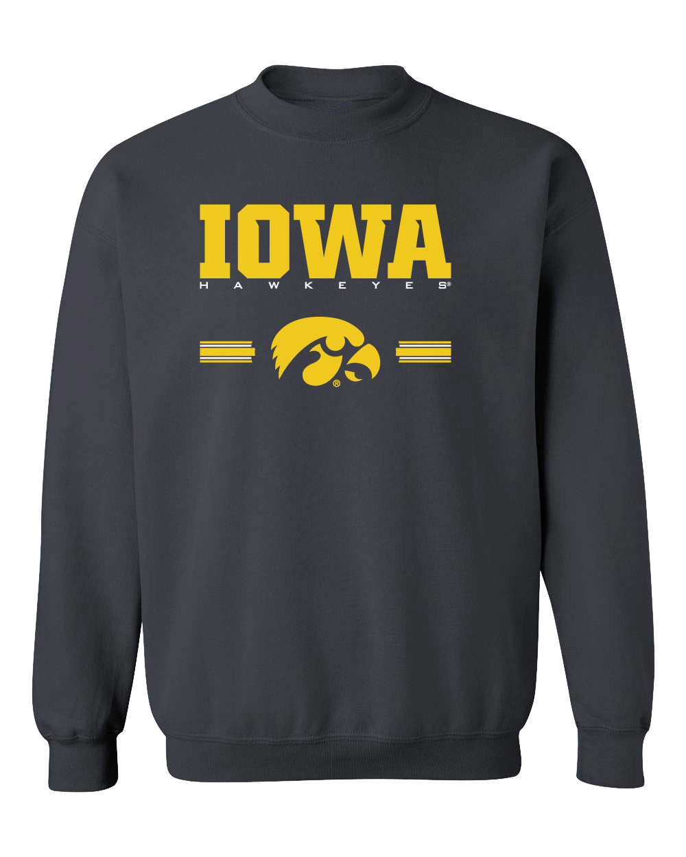 Iowa Hawkeyes Crewneck Sweatshirt - IOWA Hawkeyes Horizontal Stripe
