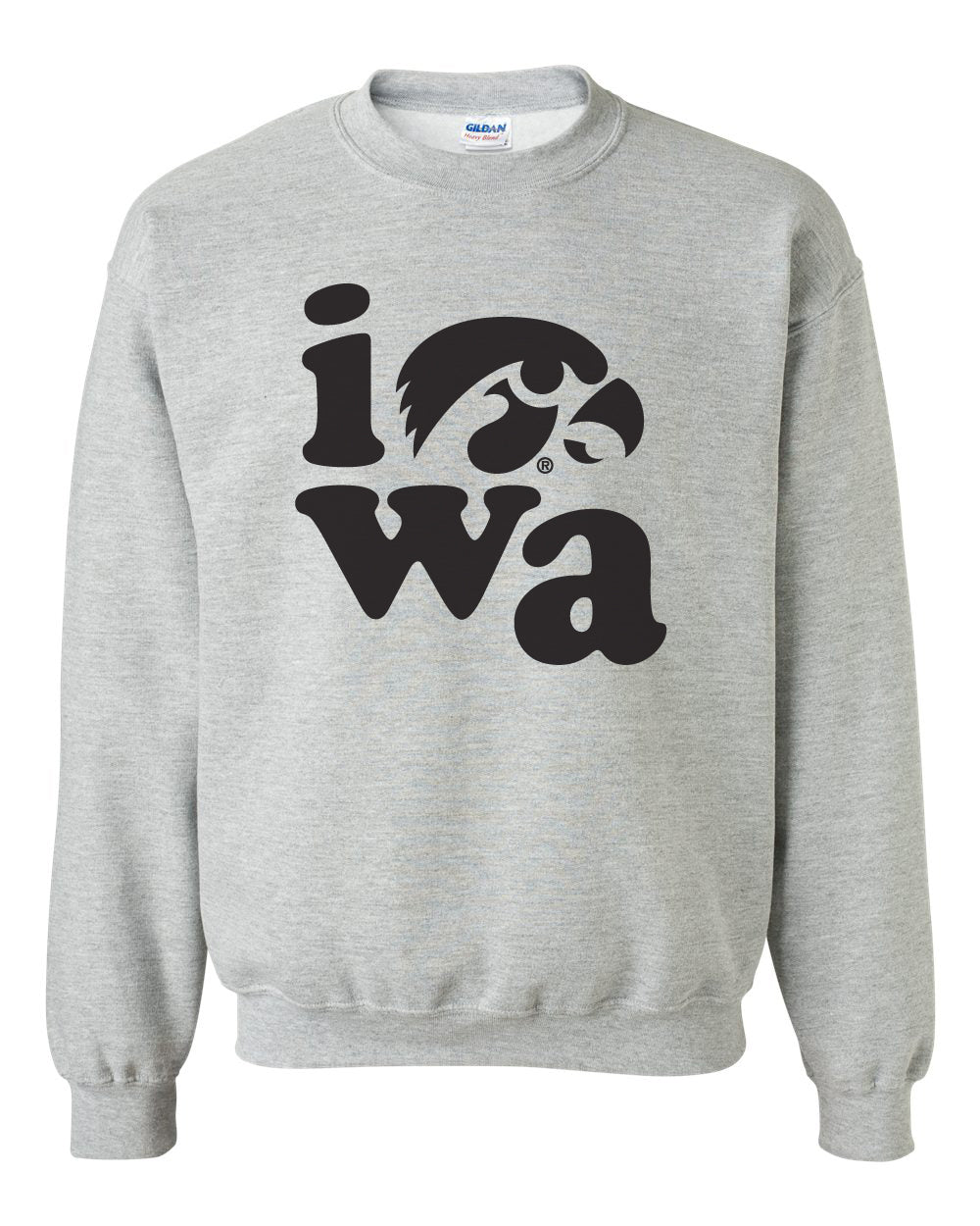 Iowa Hawkeyes Crewneck Sweatshirt - Iowa Stacked