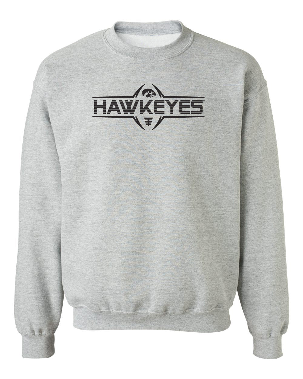 Iowa Hawkeyes Crewneck Sweatshirt - Striped HAWKEYES Football Laces