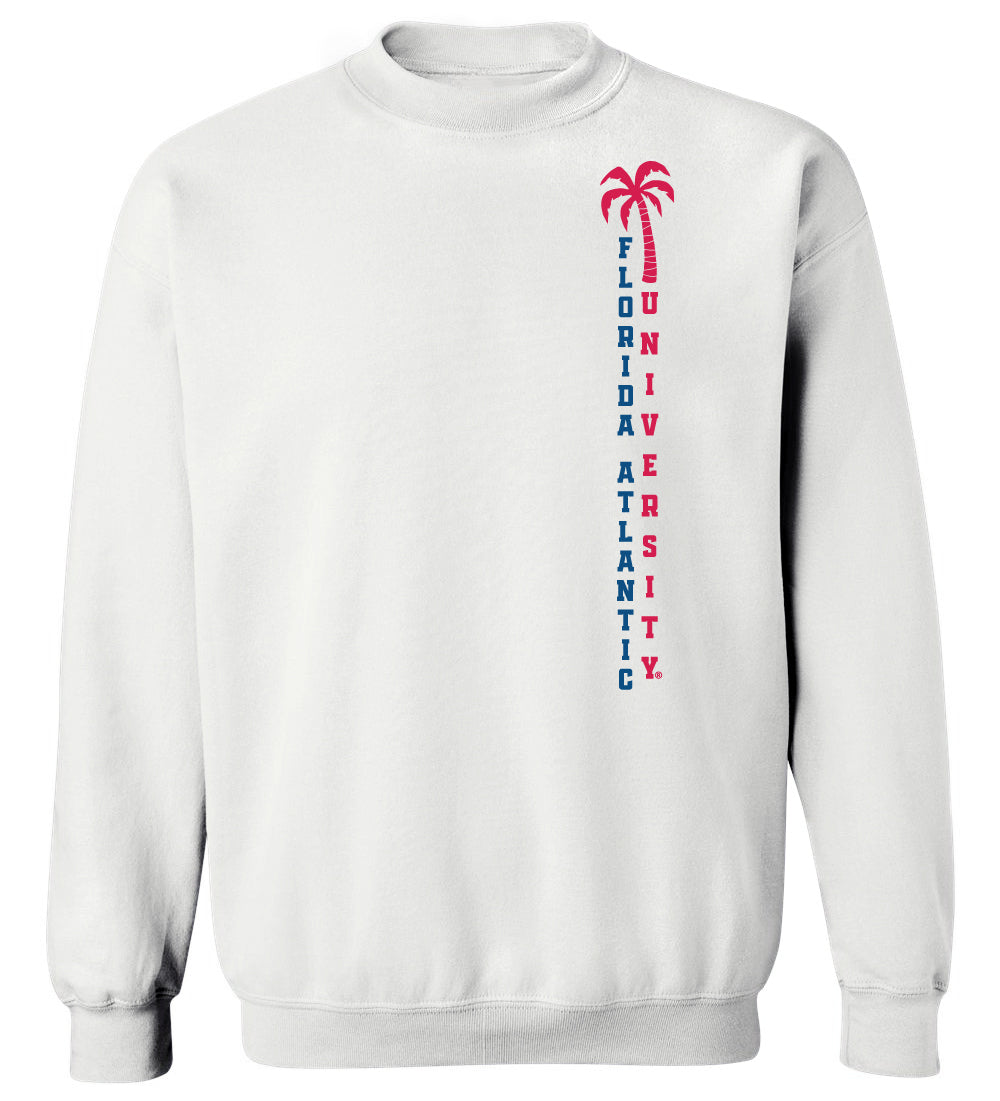 Florida Atlantic Owls Crewneck Sweatshirt - FAU Vertical Palm Tree