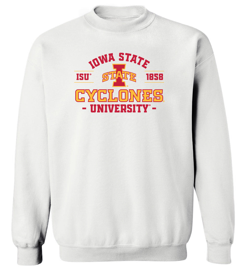 Iowa State Cyclones Crewneck Sweatshirt - Arch Iowa State 1858