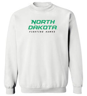 North Dakota Fighting Hawks Crewneck Sweatshirt - Official Stacked UND Word Mark