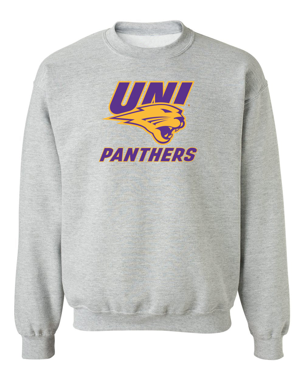 Northern Iowa Panthers Crewneck Sweatshirt - Purple and Gold Primary Logo
