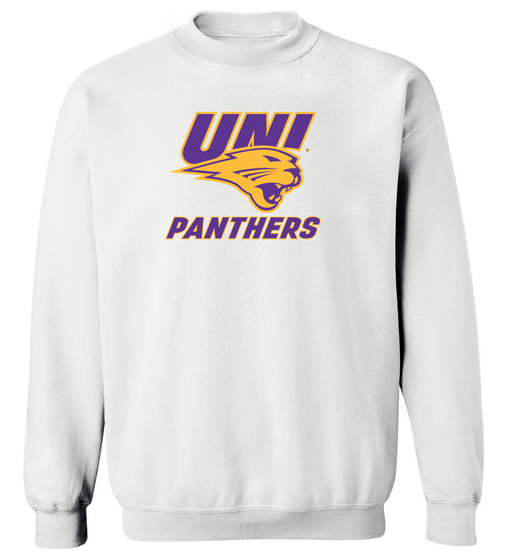 Northern Iowa Panthers Crewneck Sweatshirt - Purple and Gold Primary Logo