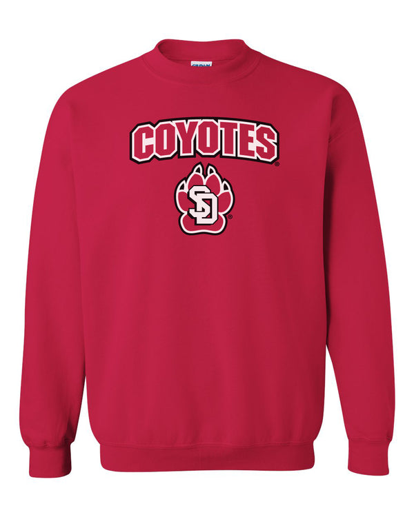 South Dakota Coyotes Crewneck Sweatshirt - Coyotes with USD Paw Logo