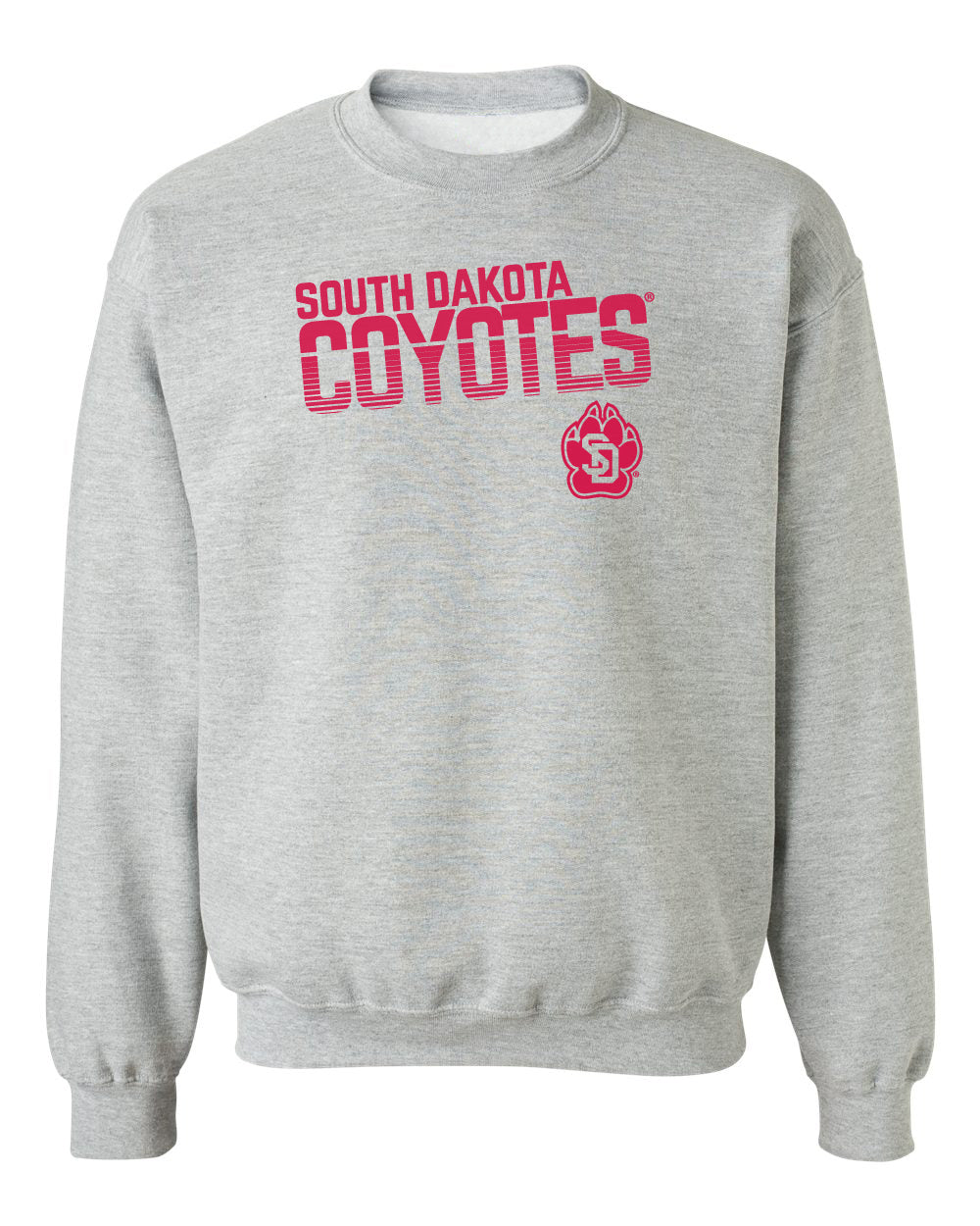 South Dakota Coyotes Crewneck Sweatshirt - Coyotes Stripe Fade
