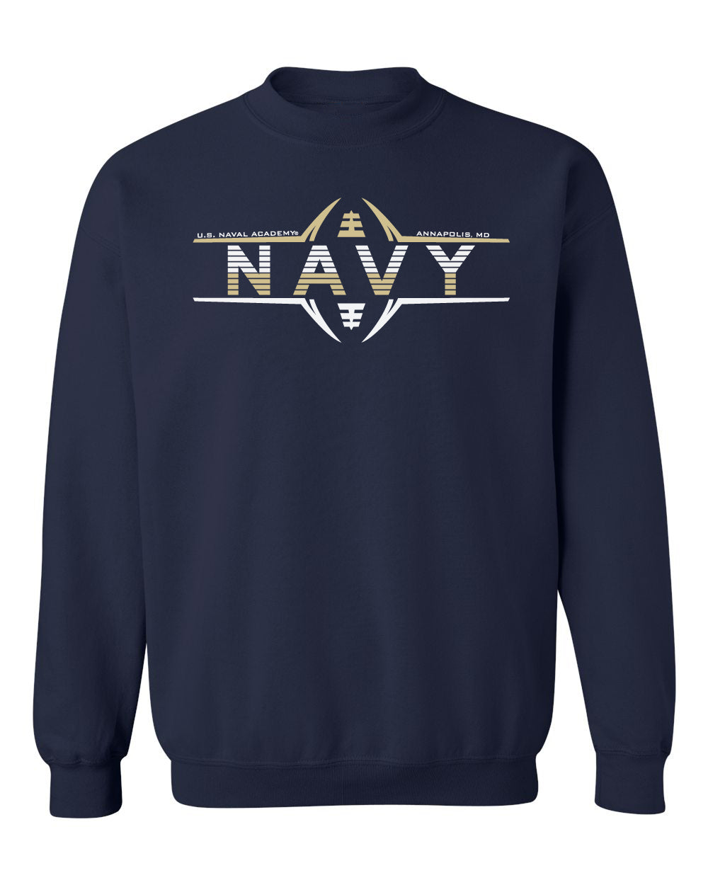 Navy Midshipmen Crewneck Sweatshirt - Navy Football Laces