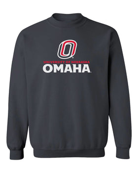 Omaha Mavericks Crewneck Sweatshirt - University of Nebraska Omaha with Primary Logo on Black