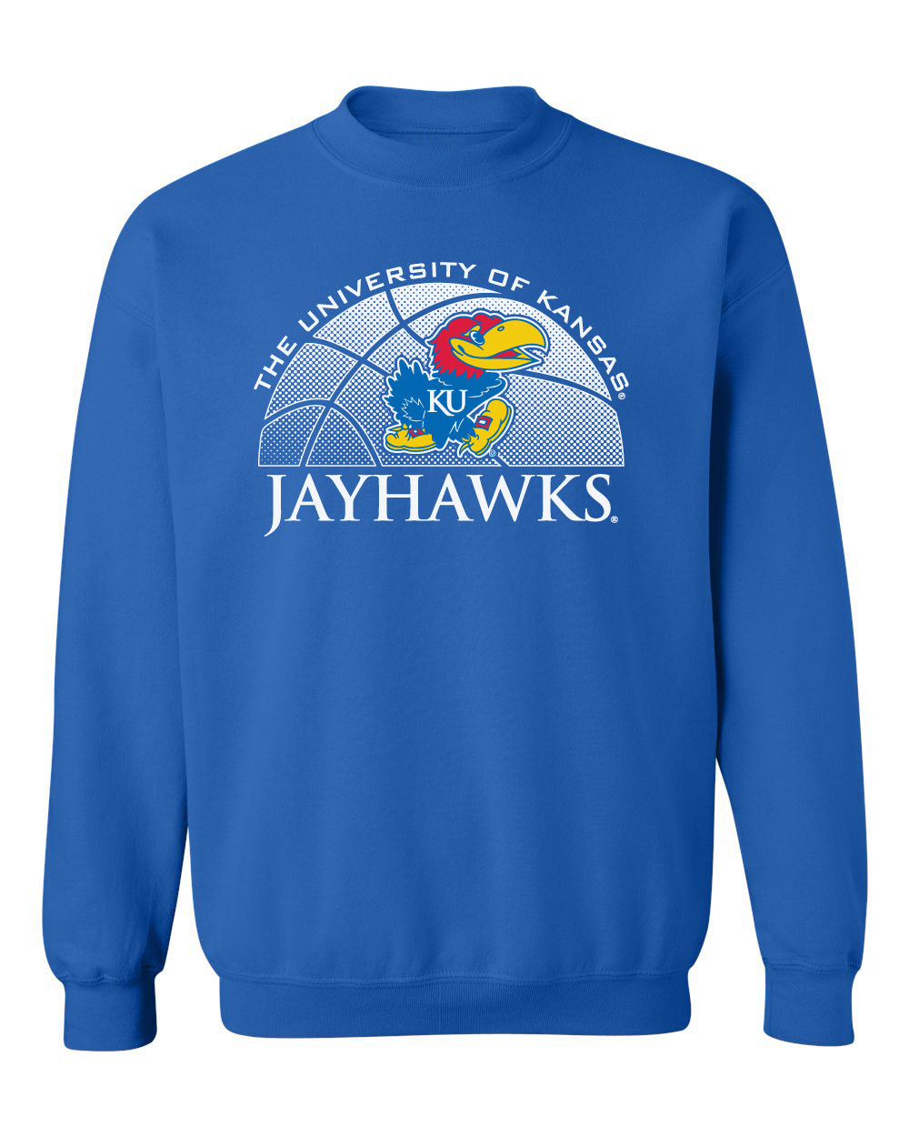 Kansas Jayhawks Crewneck Sweatshirt - Kansas Basketball Primary Logo