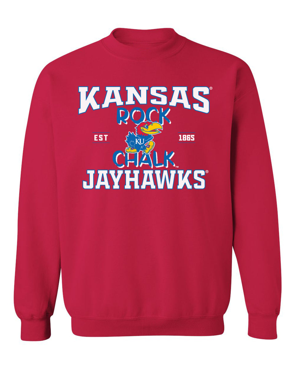 Kansas Jayhawks Crewneck Sweatshirt Rock Chalk Jayhawks CornBorn