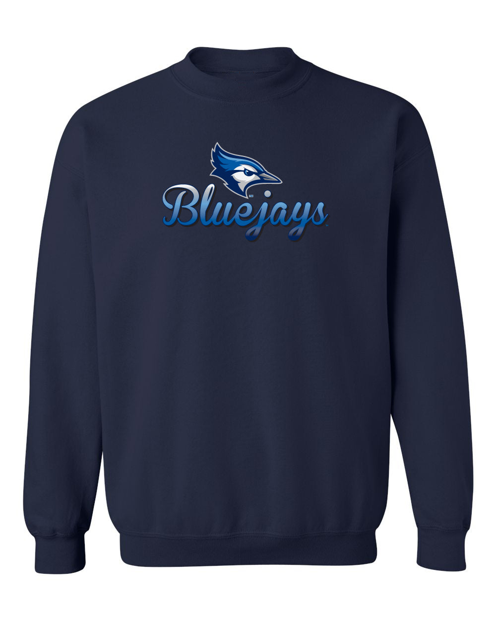 Creighton Bluejays Crewneck Sweatshirt - Script Bluejays Full Color Fade