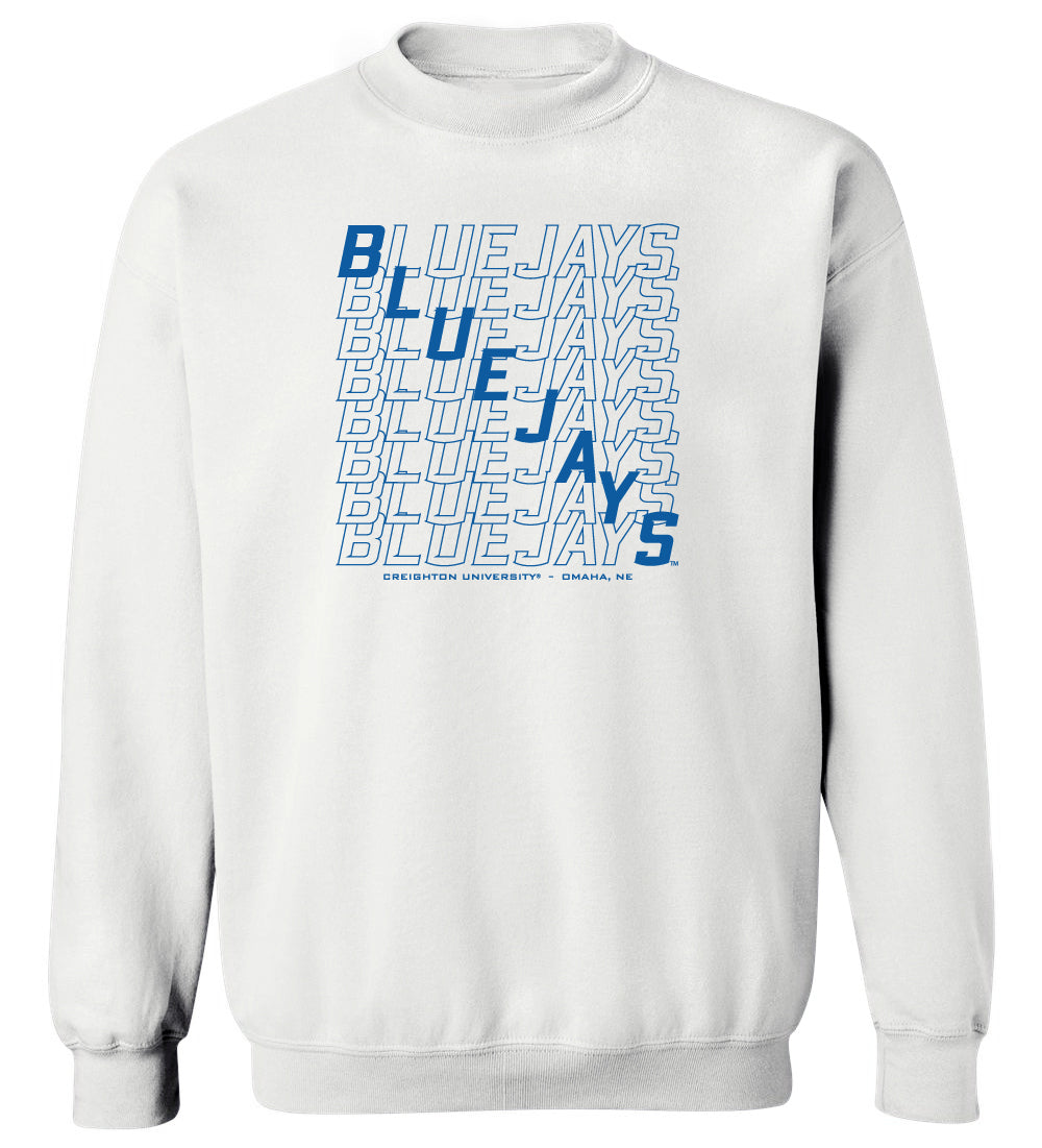 Creighton Bluejays Crewneck Sweatshirt - Bluejays Diagonal Echo