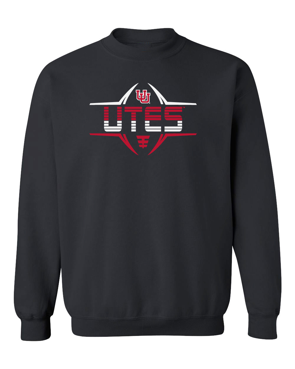 Utah Utes Crewneck Sweatshirt - Striped UTES Football Laces