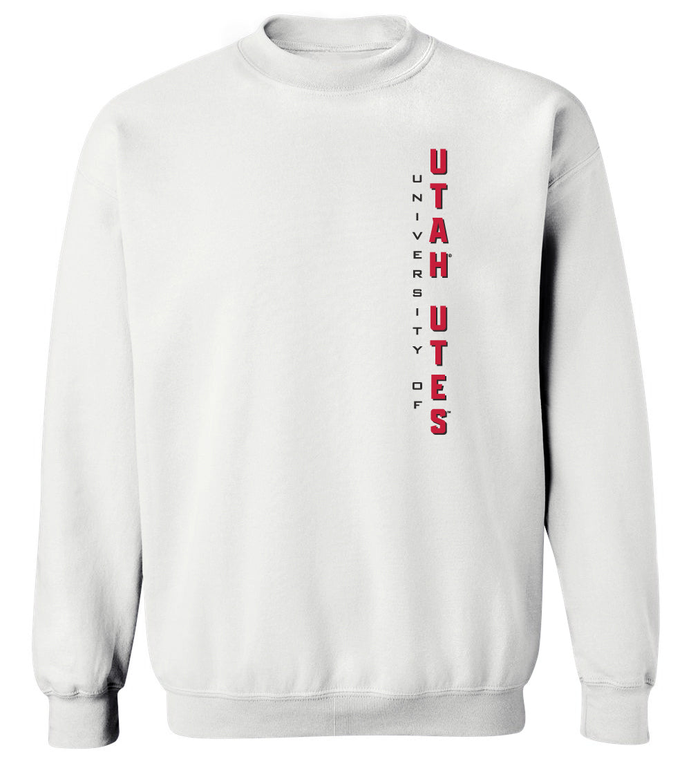 Utah Utes Crewneck Sweatshirt - Vertical Utah Utes