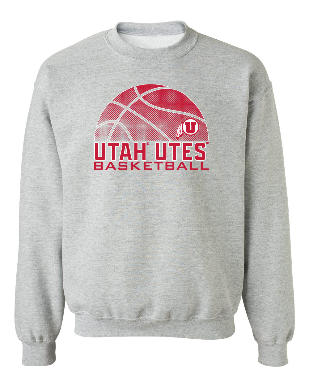Utah Utes Crewneck Sweatshirt - Utah Utes Basketball with Logo