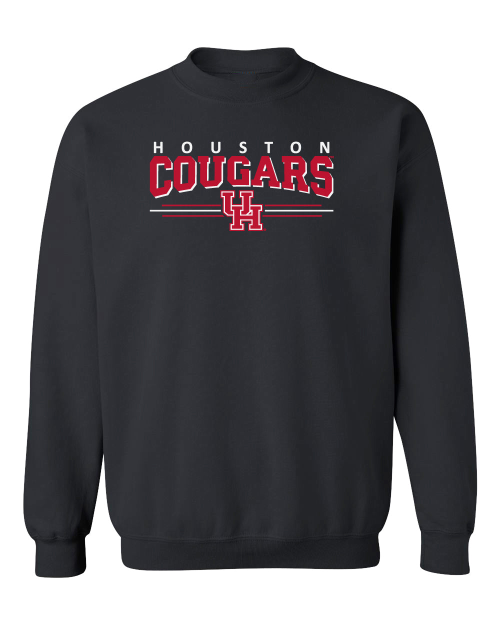 Houston Cougars Crewneck Sweatshirt - Cougars 3-Stripe UH Logo