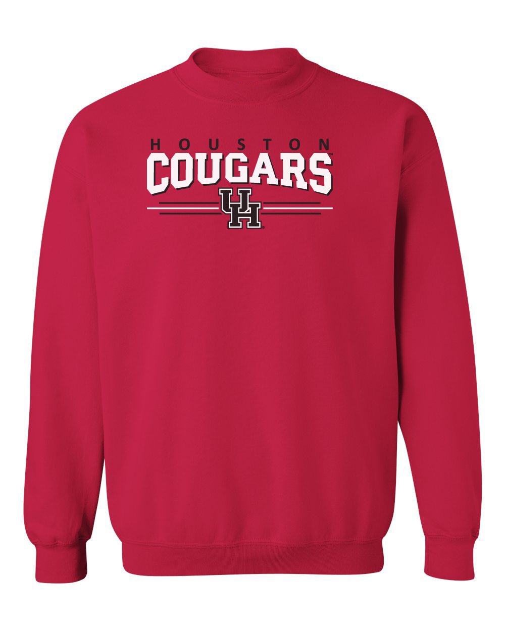 Houston Cougars Crewneck Sweatshirt - Cougars 3-Stripe UH Logo