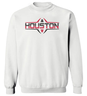 Houston Cougars Crewneck Sweatshirt - Striped Houston Football Laces