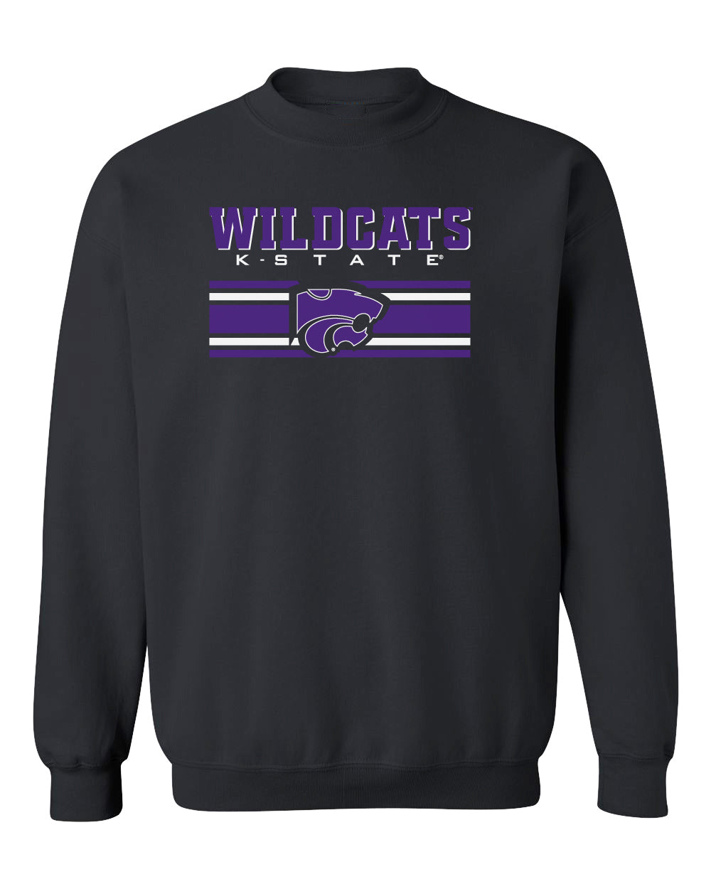 K-State Wildcats Crewneck Sweatshirt - Wildcats Stripe Powercat