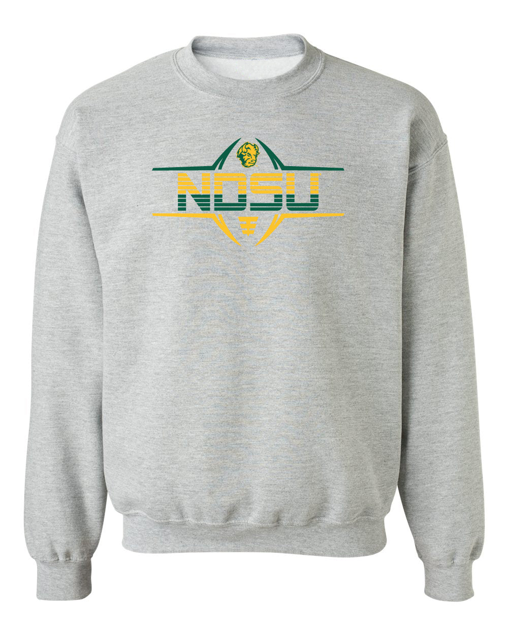 NDSU Bison Crewneck Sweatshirt - Striped NDSU Football Laces