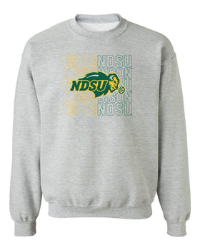NDSU Bison Crewneck Sweatshirt - NDSU Bison Logo Overlay