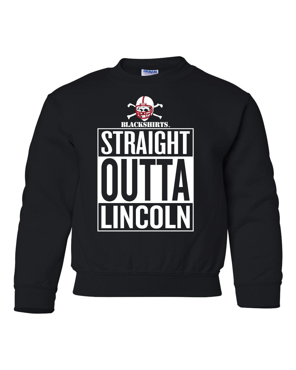 Nebraska Cornhuskers Blackshirts "STRAIGHT OUTTA LINCOLN" Youth Crewneck Sweatshirt