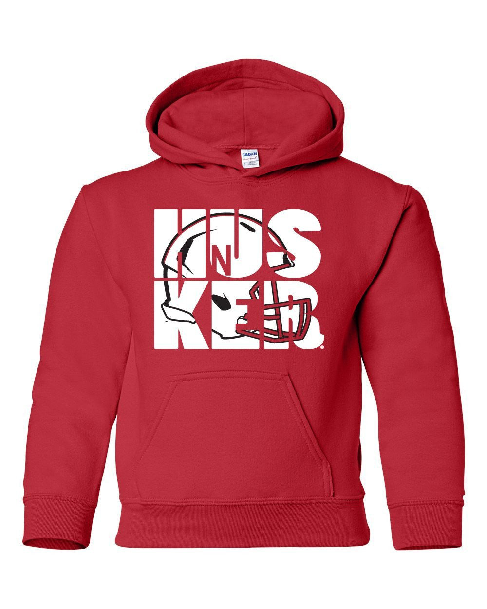 Nebraska Cornhuskers Football HUSKER Helmet Youth Hooded Sweatshirt