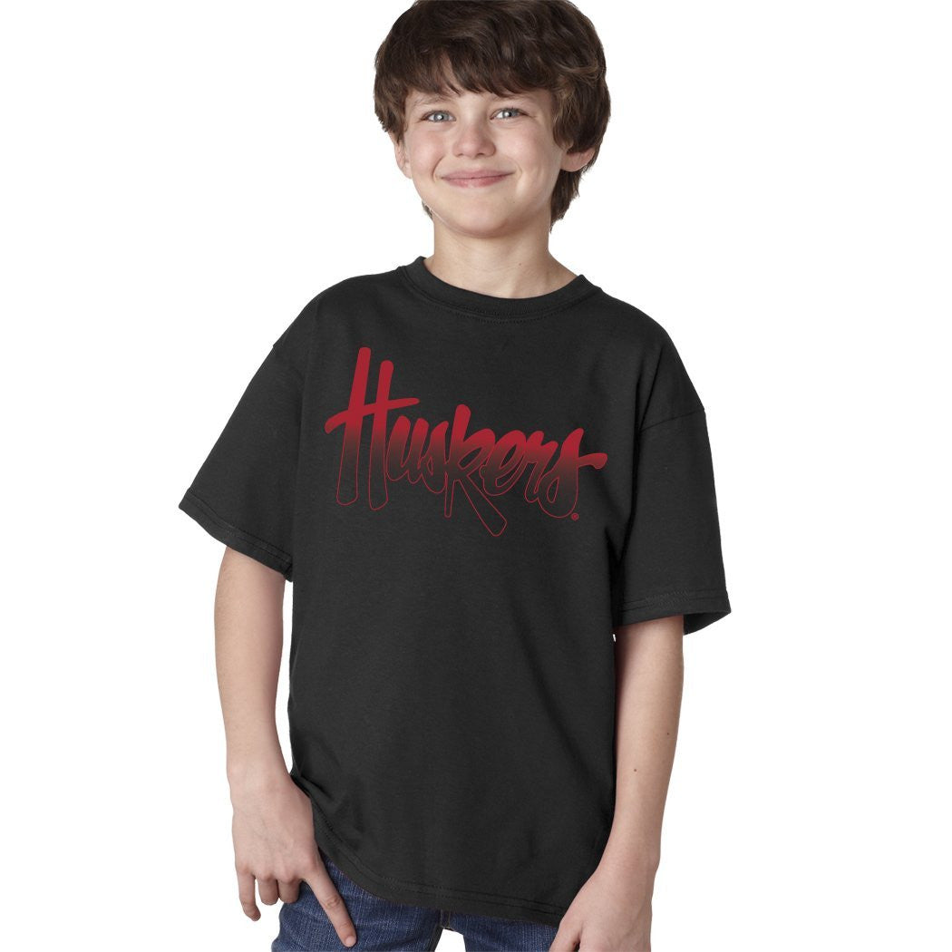 Nebraska Cornhuskers Legacy Script "Huskers" Youth Boys Tee Shirt