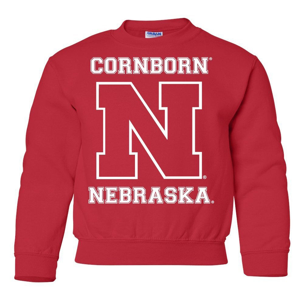Nebraska Cornhuskers Football "CornBorn N Nebraska" Youth Crewneck Sweatshirt
