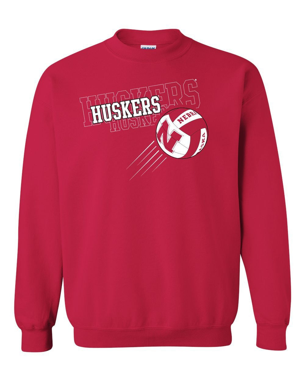 Nebraska Cornhuskers Volleyball "Huskers Huskers Huskers" Crewneck Sweatshirt