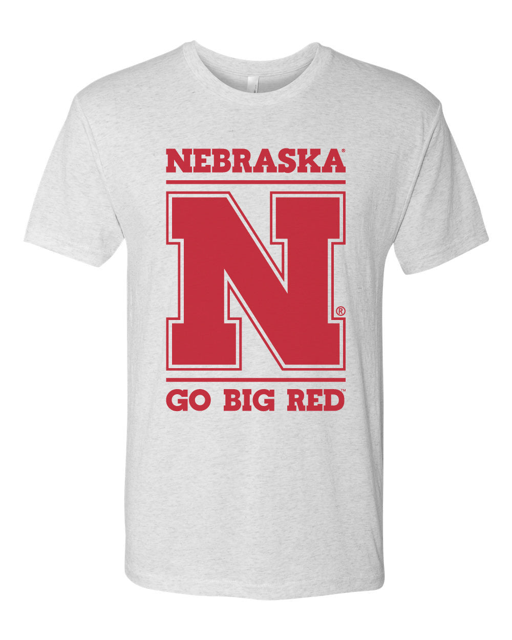 Premium Ultra-Soft Tri-Blend Nebraska Cornhuskers "Nebraska N GO BIG RED" Tee Shirt