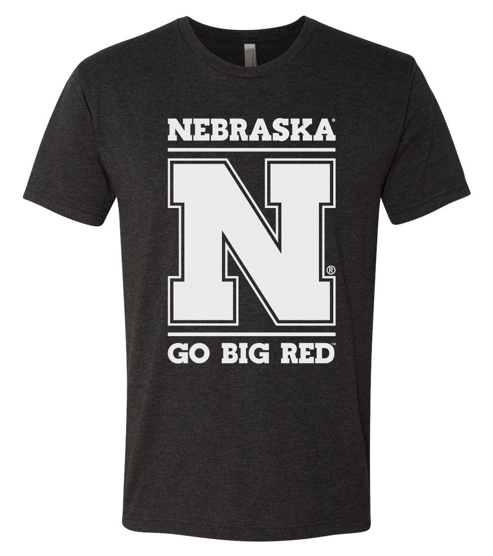 Premium Ultra-Soft Tri-Blend Nebraska Cornhuskers "Nebraska N GO BIG RED" Tee Shirt
