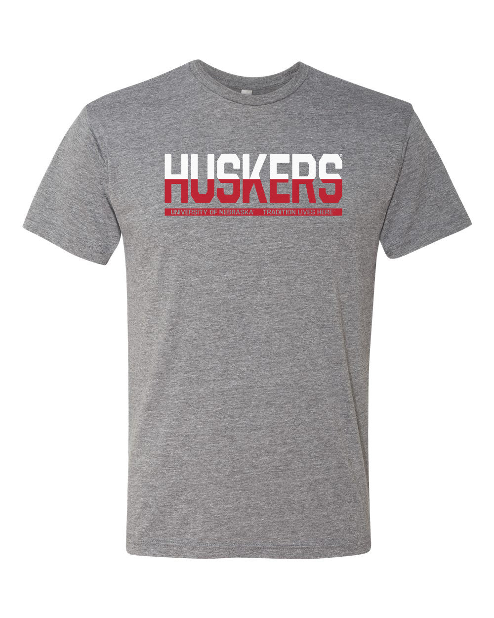 Premium Ultra-Soft Tri-Blend Nebraska Cornhuskers ½ & ½ "HUSKERS" Tee Shirt
