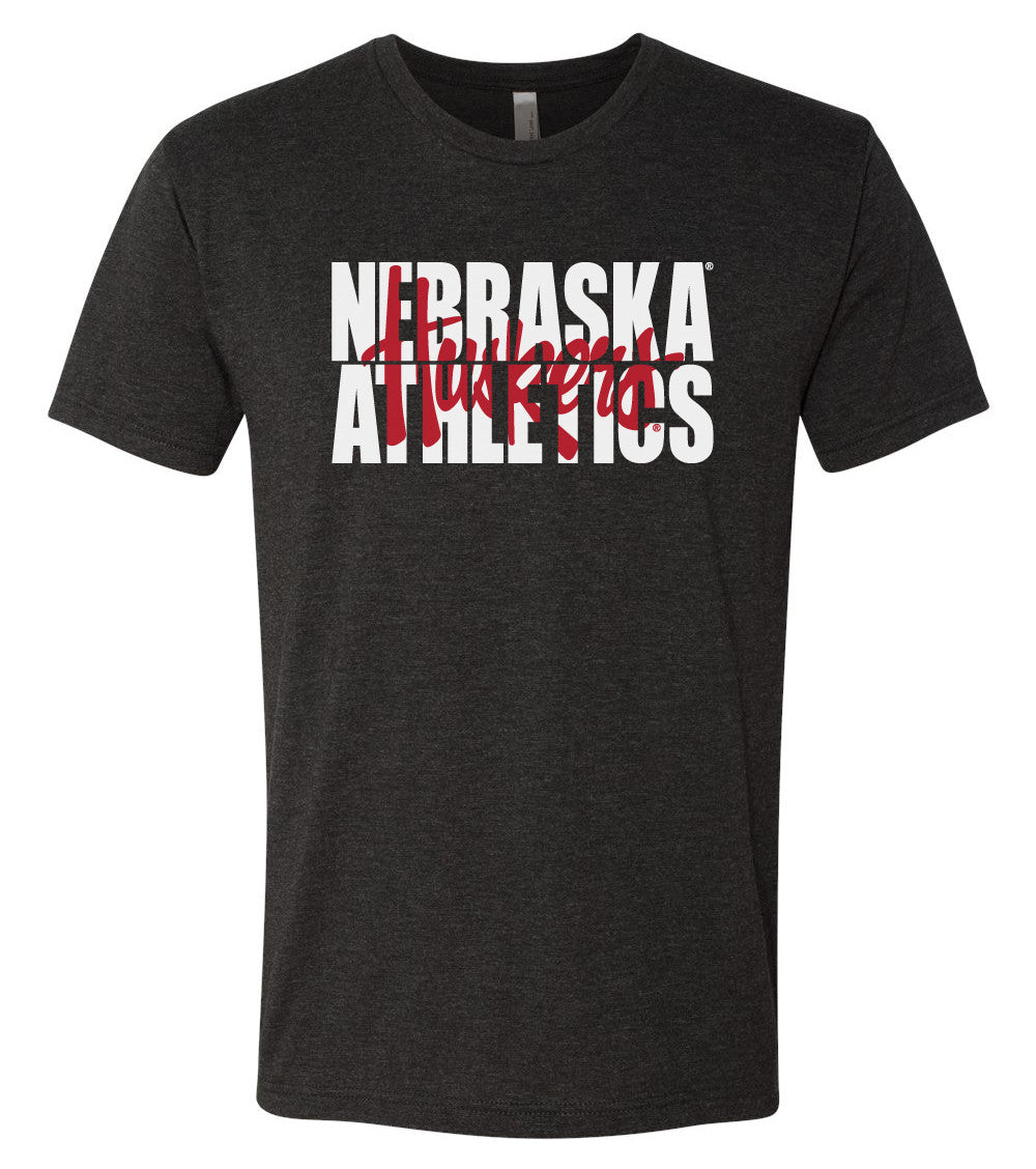 Premium Ultra-Soft Tri-Blend Nebraska Athletics Legacy Script "Huskers" Tee Shirt