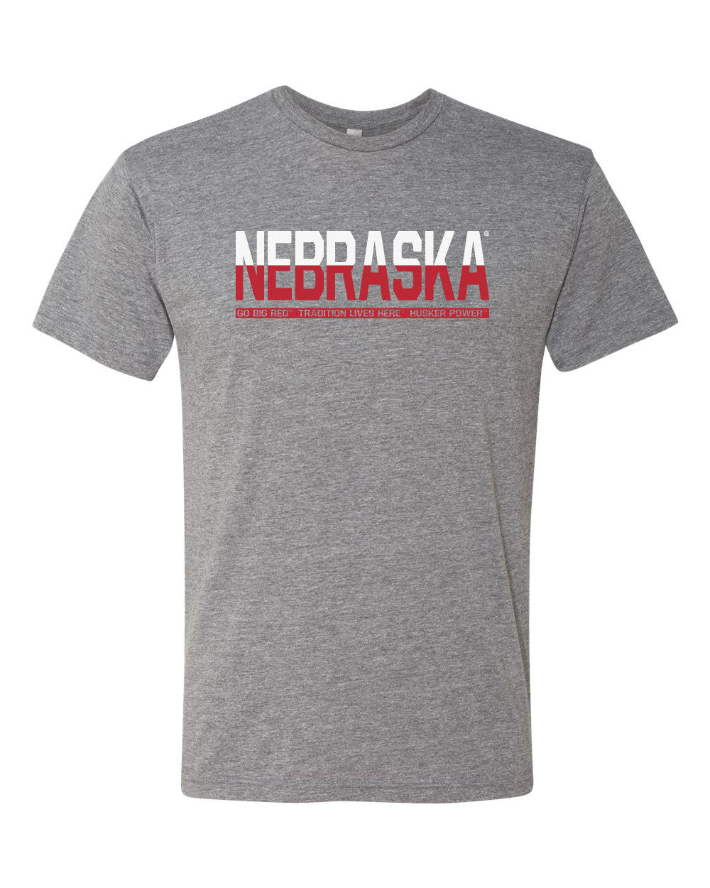 Premium Ultra-Soft Tri-Blend Nebraska Cornhuskers ½ & ½ "NEBRASKA" Tee Shirt
