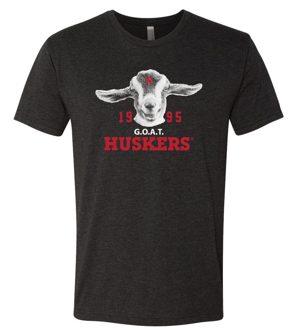 1995 Nebraska Huskers G.O.A.T. (Greatest of all Time) Premium Tri-Blend Tee Shirt