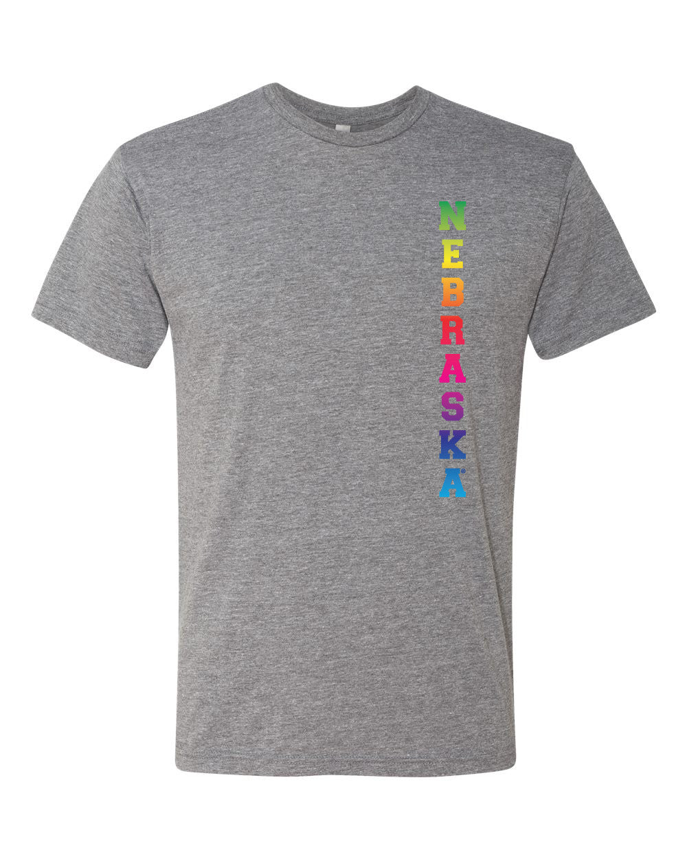 Rainbow "NEBRASKA" Huskers Premium Tri-Blend Tee Shirt