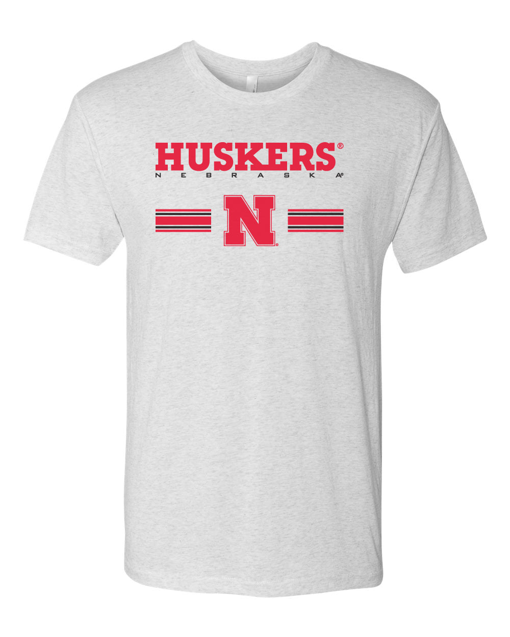 Nebraska Husker Tee Shirt Premium Tri-Blend - HUSKERS Stripe N