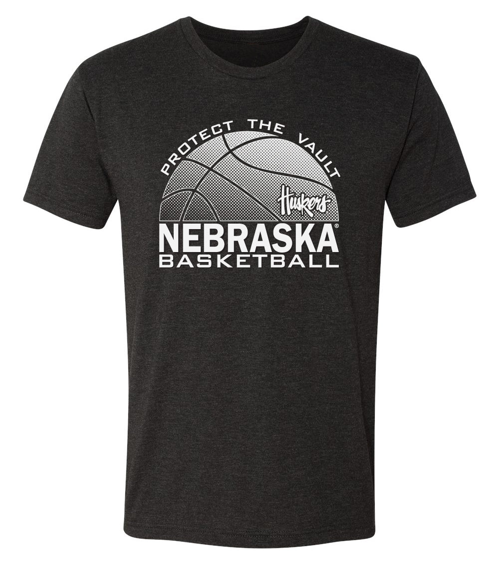 Nebraska Huskers Premium Tri-Blend Tee Shirt - Nebraska Basketball Logo