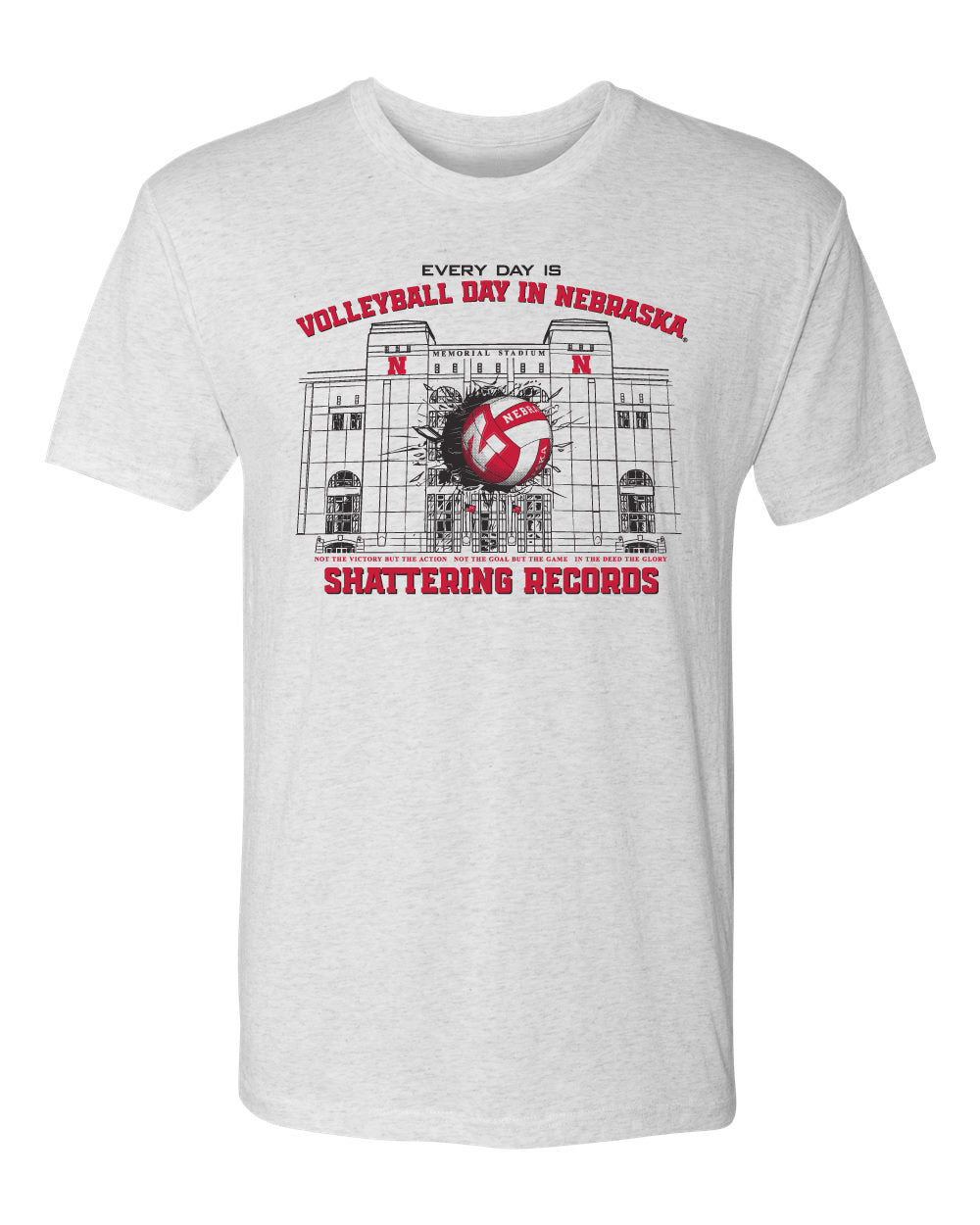 Nebraska Huskers Premium Tri-Blend Tee Shirt - Volleyball Day in Nebraska