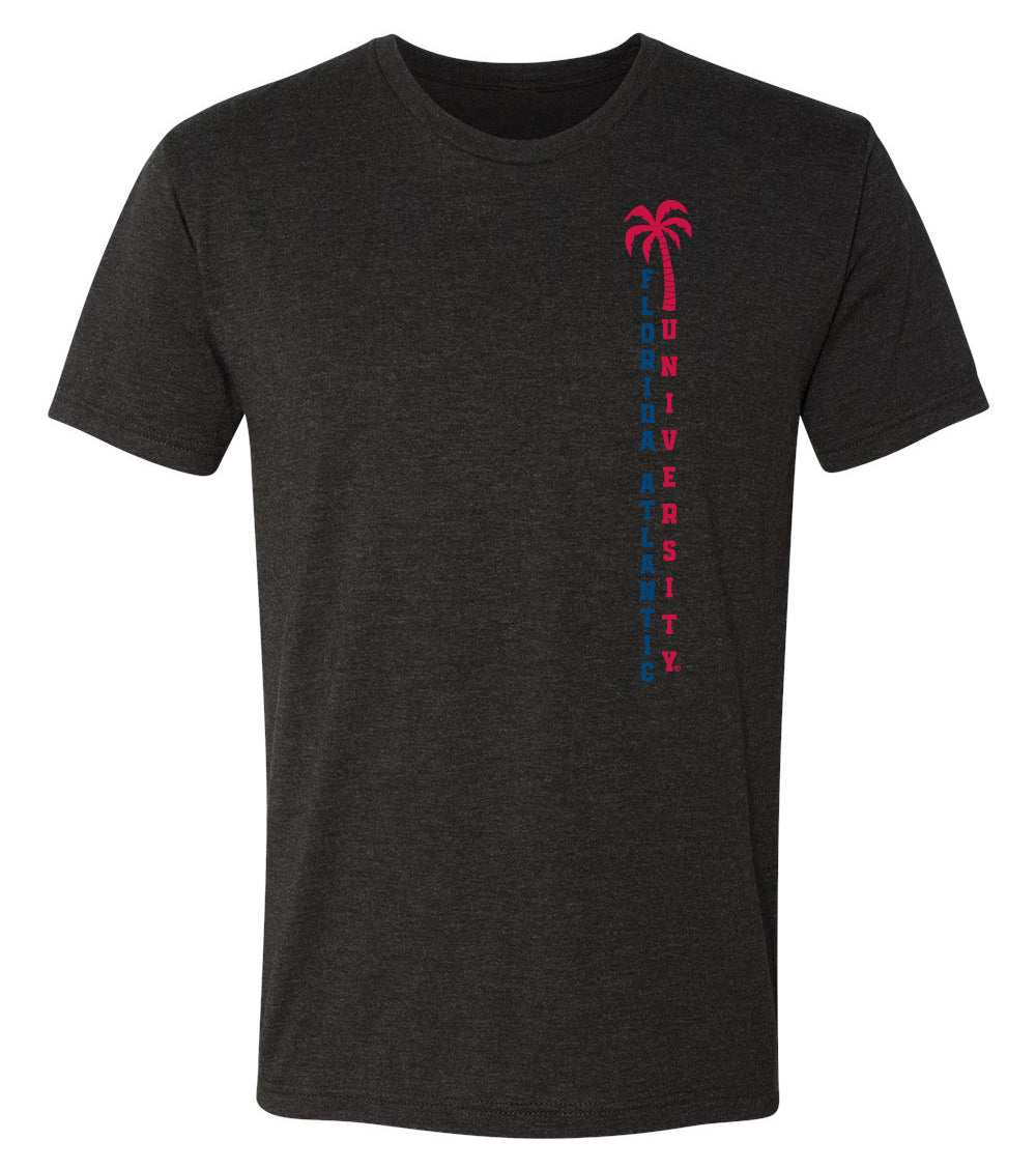 Florida Atlantic Owls Premium Tri-Blend Tee Shirt - FAU Vertical Palm Tree
