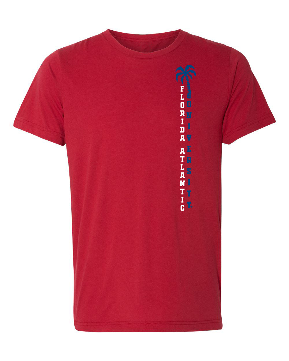 Florida Atlantic Owls Premium Tri-Blend Tee Shirt - FAU Vertical Palm Tree